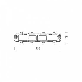 Union recta para carril 3F Dali HOFFLIGHTS 1.5000.8166 blanco