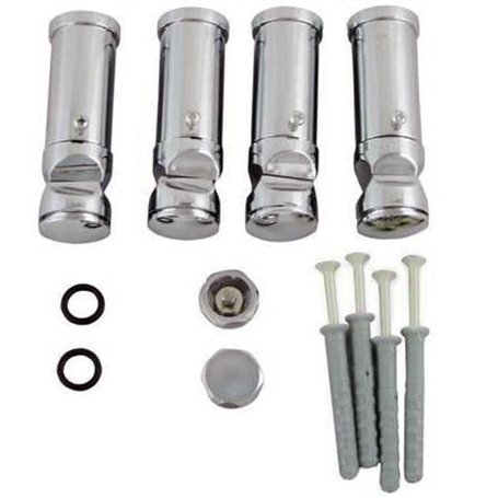 Kit soportes toalleros 4 uds Aquabit TOA0004203V00 Cromo 