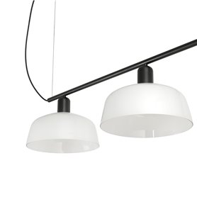 Lampara colgante FARO Barcelona 20338-119 TATAWIN LINEAL M Negro satinado/Opal