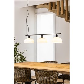 Lampara colgante FARO Barcelona 20338-119 TATAWIN LINEAL M Negro satinado/Opal