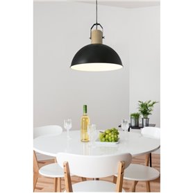 Lampara colgante FARO Barcelona 68561 MARGOT Negro mate/Madera