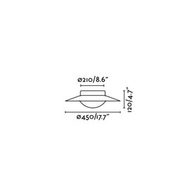 Lampara Led plafon FARO Barcelona 62144 SIDE 450 Blanco mate