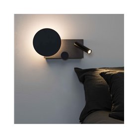 Lampara Aplique con lector Faro Barcelona KLEE 20066 Gris texturizado (izquierdo)