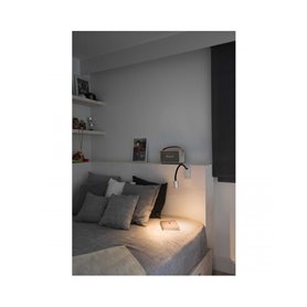 Lampara Led aplique FARO Barcelona 41026 LESER Niquel/Negro