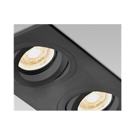 Empotrable doble cuadrado orientable de techo Faro Barcelona RADÓN-2  43407 Negro