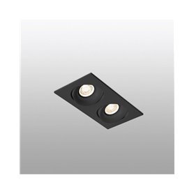 Empotrable doble cuadrado orientable de techo Faro Barcelona ARGON 43413 Negro 