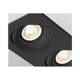 Empotrable doble cuadrado orientable de techo Faro Barcelona ARGON 43413 Negro 