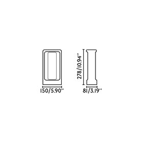 Lampara Led baliza exterior FARO Barcelona 75550 TOTEM 285 Cemento 2.7K