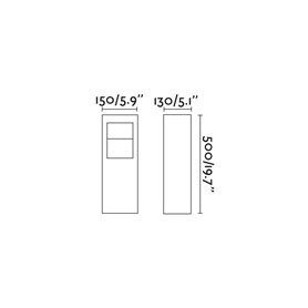 Baliza Faro Barcelona CAST H500 74156 gris oscuro