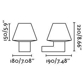 Aplique superficie Faro Barcelona MISTU 74432A-02 Gris oscuro