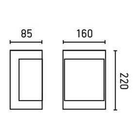 Aplique superficie Faro Barcelona 72280 CELA-1 Satinado Inoxidable