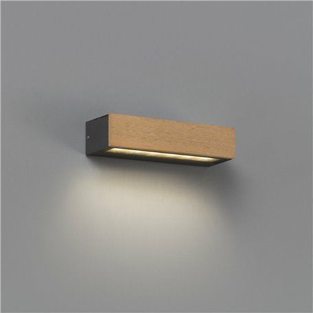 Aplique Led superficie Faro Barcelona 71898 LAKO Madera Teca