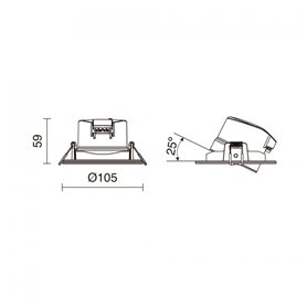 Empotrable Led Orientable 9W Indeluz Krao M Tilt 1036D-L4109B3C-01 Blanco