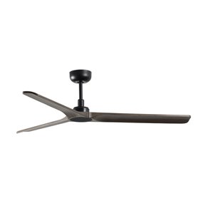 Ventilador de techo FARO Barcelona 33809 HEYWOOD Negro/Roble oscuro con motor DC
