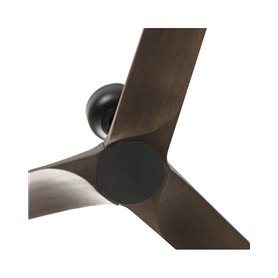 Ventilador de techo FARO Barcelona 33809 HEYWOOD Negro/Roble oscuro con motor DC