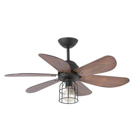 Ventilador de techo Faro Barcelona 33703 Chicago negro/nogal