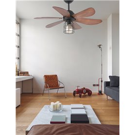 Ventilador de techo Faro Barcelona 33703 Chicago negro/nogal