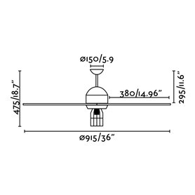Ventilador de techo Faro Barcelona 33703 Chicago negro/nogal
