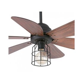 Ventilador de techo Faro Barcelona 33703 Chicago negro/nogal