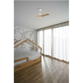 Ventilador de techo FARO Barcelona 33805 HEYWOOD Blanco/Arce 