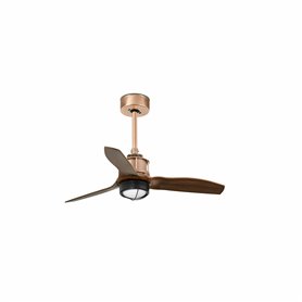 Ventilador Led de techo FARO 33423-10 JUSTFAN S Cobre/nogal