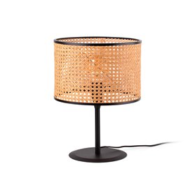 Lampara sobremesa Faro Barcelona Mambo 64311-48 Negra/ratan
