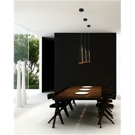 Lampara colgante LED Faro Barcelona PLUMA LED 64172 oro/negro