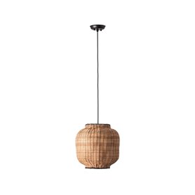 Lampara colgante Faro Barcelona Tupai 65134-77 Negro/Ratan