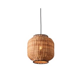 Lampara colgante Faro Barcelona Tupai 65134-77 Negro/Ratan