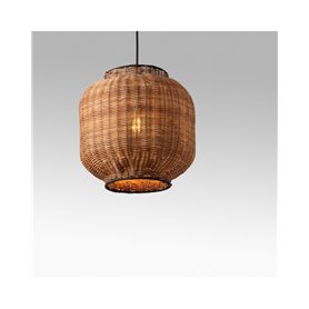 Lampara colgante Faro Barcelona Tupai 65134-77 Negro/Ratan