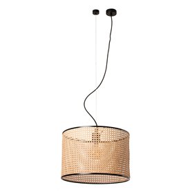 Lampara colgante Faro Barcelona Mambo 64314-49 Negro/Ratan