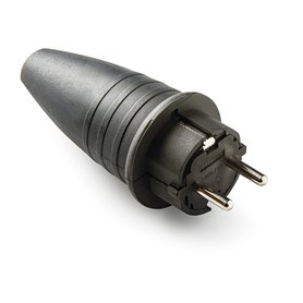 Clavija goma IP44 con TT 16A 250V Famatel 1144 Negro