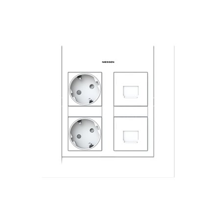 Kit de Puesto de Trabajo 2 columnas NIESSEN T1120 BL Blanco