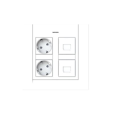 Kit de Puesto de Trabajo 2 columnas NIESSEN T1120.1 BL Blanco