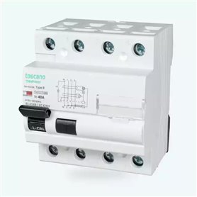 Diferencial Tipo B 10kA alterna, pulsante y continua 4x40 30mA TDB4P4030 TOSCANO 10003600