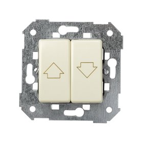 Pulsador doble persiana Simon 27 10Ax modulo ancho 27396-62 Blanco Marfil