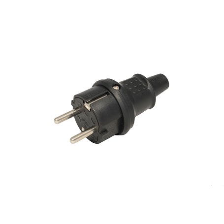 Clavija negra 2P+T 16A IP44 QRB 180012 16A 250V caucho