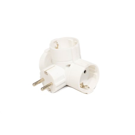 Adaptador 3 tomas blanco 2P+T 16A 250V QRB 180022 PP