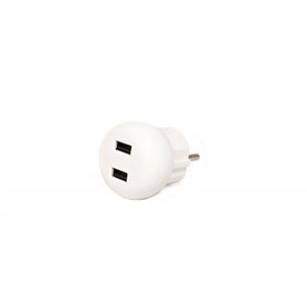 Adaptador 2 tomas USB blanco 5V 2,1A QRB 180025 PP