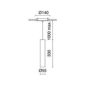 Lampara colgante EXO LIGHTING TANIA 906C-G21X1A-02 Negro semiempotrada