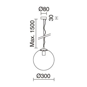 Lampara colgante EXO LIGHTING OXY 984C-G05X1A-47-27 Oro D300 Opal