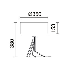 Lampara sobremesa EXO LIGHTING DIAGONAL 855C-G05X1A-01-SA Blanco D350