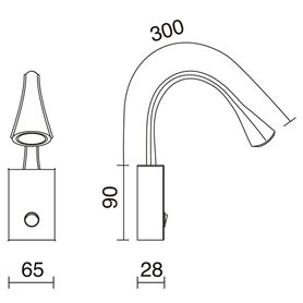 Lampara Led cabecero cama EXO LIGHTING SKIN 955A-L0102A-14 Marron