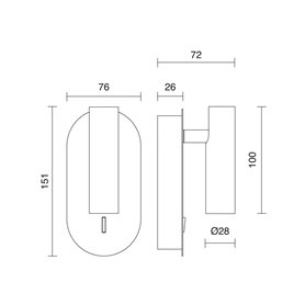 Lampara Led cabecero cama EXO LIGHTING DIRK 704A-L0103B-02-47 Oro