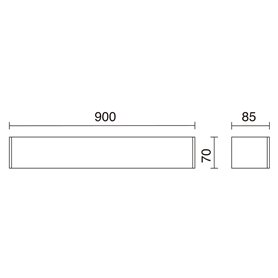 Lampara Led aplique EXO LIGHTING RETT L 504B-L0124B-01 Blanco L900