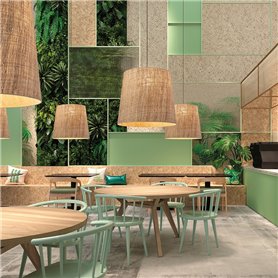 Lampara colgante EXO LIGHTING THAIS 985C-G05X1A-02-R1 Rafia D700