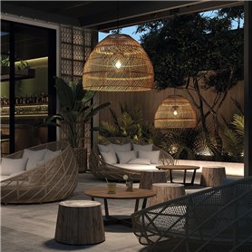 Lampara colgante EXO LIGHTING VIETNAM 1037A-G05X1A-02-M1 Mimbre claro D400