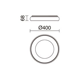 Lampara Led plafon EXO LIGHTING FRED 715B-L3135A-01 Blanco D400
