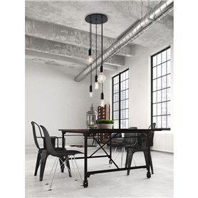 Lampara colgante EXO LIGHTING A TU ESTILO 717F-G05X1A-02 Negro