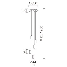 Lampara colgante EXO LIGHTING A TU ESTILO 717F-G05X1A-02 Negro